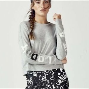 NWT Fabletics Sloan “I don’t give a” long sleeve tee